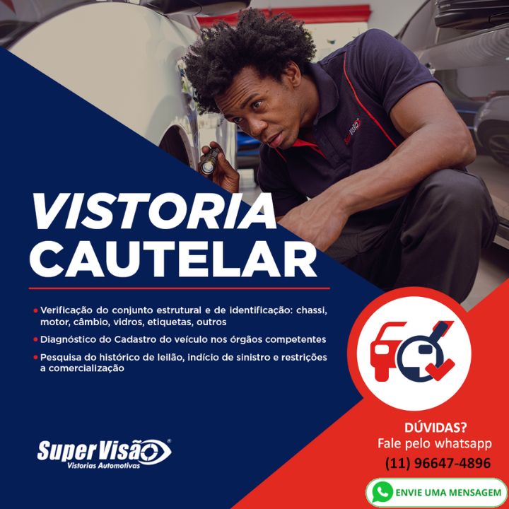 QUARTA - VISTORIA DE TRANSFERÊNCIA VISTORIA ECV VISTORIA DETRAN VISTORIA CAUTELAR VISTORIA CERTICAR VISTORIA PINTURA VISTORIA INFRAÇÃO REVISTORIA VISTORIA MOTO